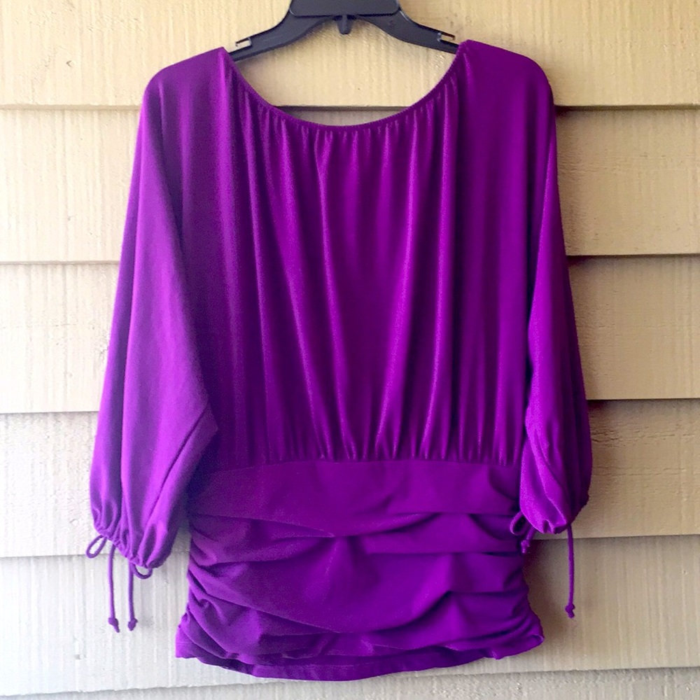 Worthington Purple Ruched Blouse